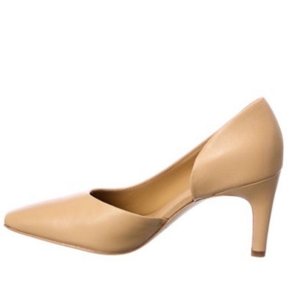 VINCE Soft Leather D'Orsay Square Toe Pump Tan Heels, Women's size 9.5 - Picture 2 of 11